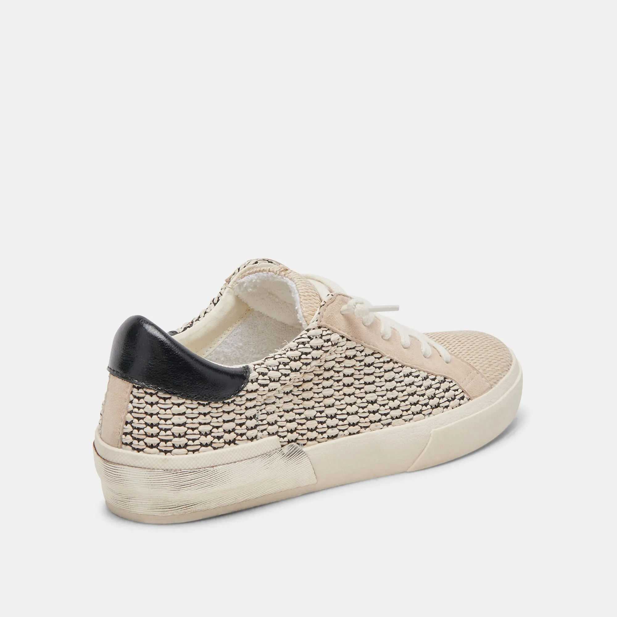 ZINA SNEAKERS NOIR RAFFIA NATUREL