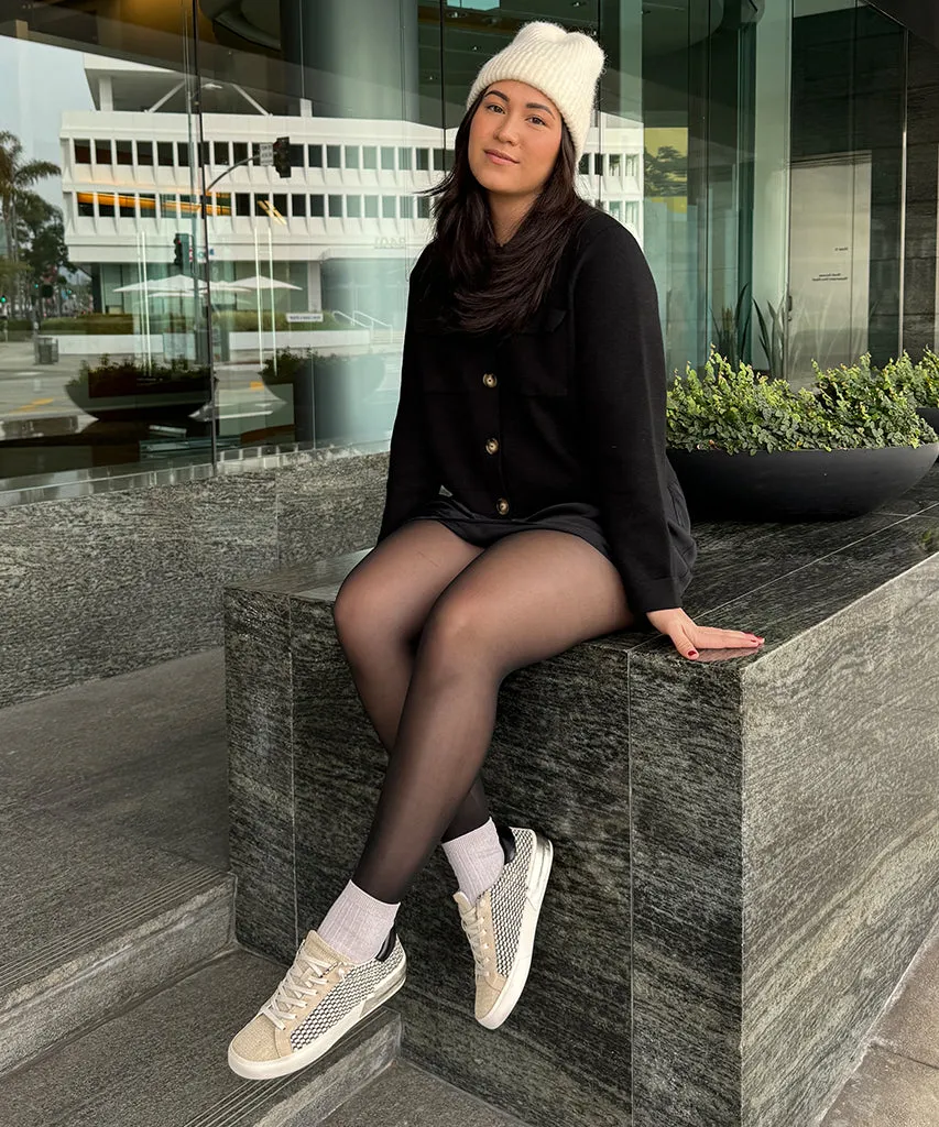 ZINA SNEAKERS NOIR RAFFIA NATUREL