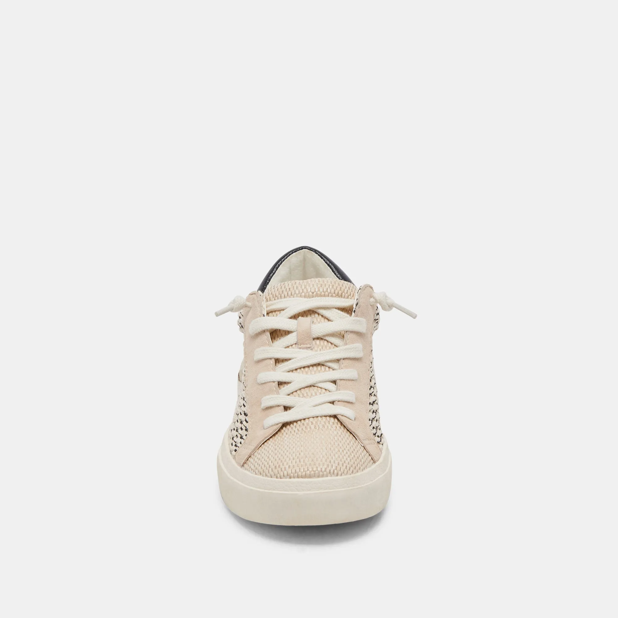 ZINA SNEAKERS NOIR RAFFIA NATUREL