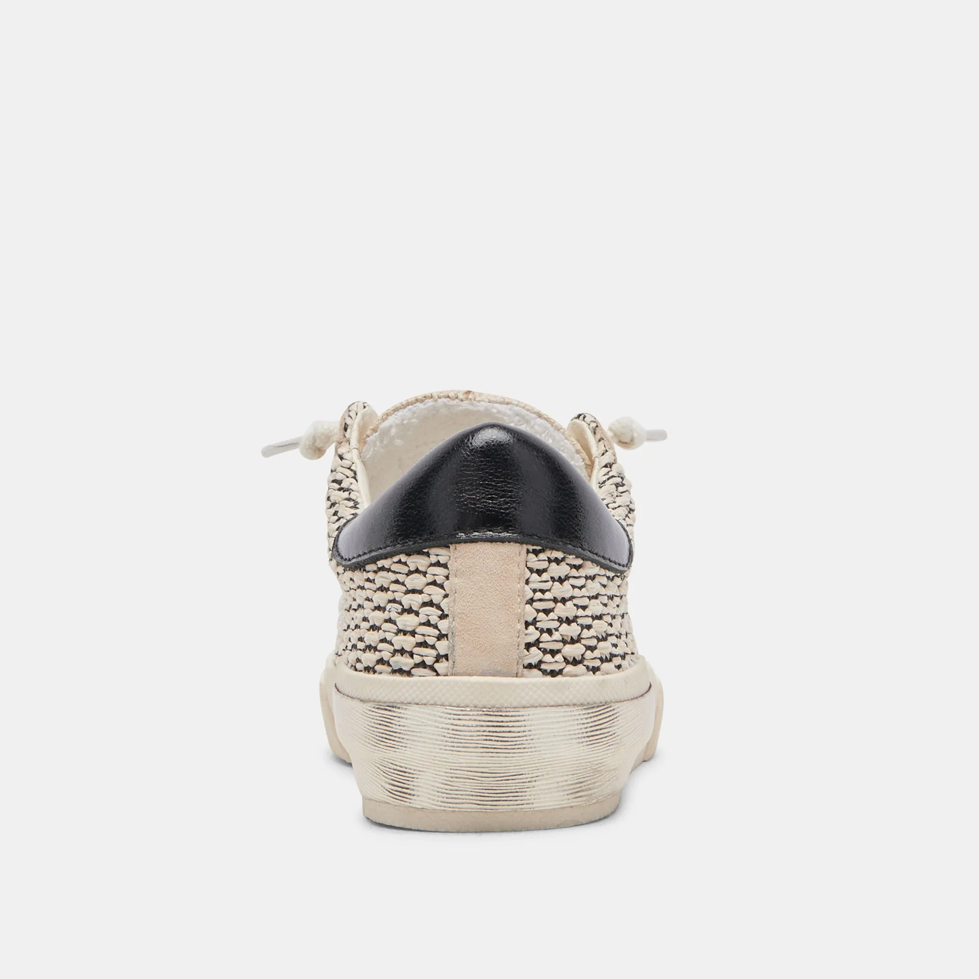 ZINA SNEAKERS NOIR RAFFIA NATUREL