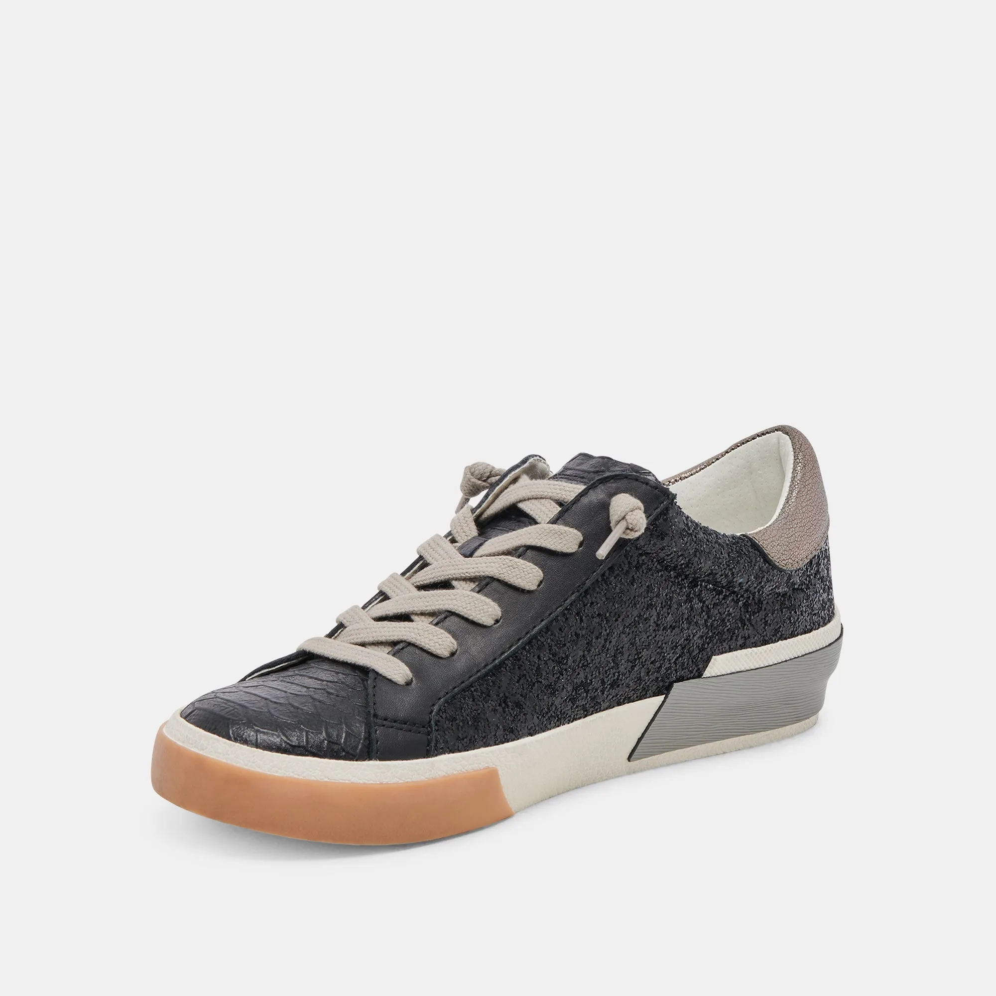 ZINA SNEAKERS NOIR BRILLANT PAILLETTES