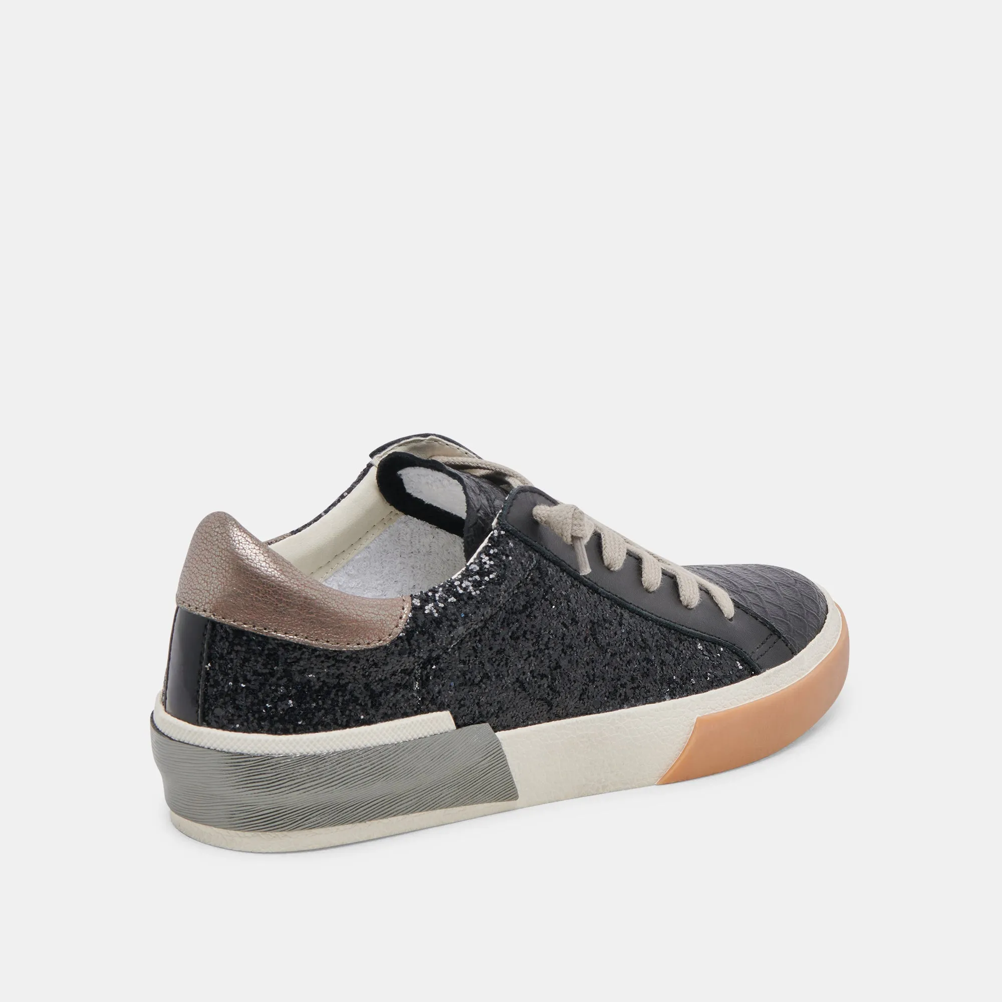 ZINA SNEAKERS NOIR BRILLANT PAILLETTES