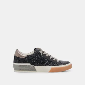 ZINA SNEAKERS NOIR BRILLANT PAILLETTES