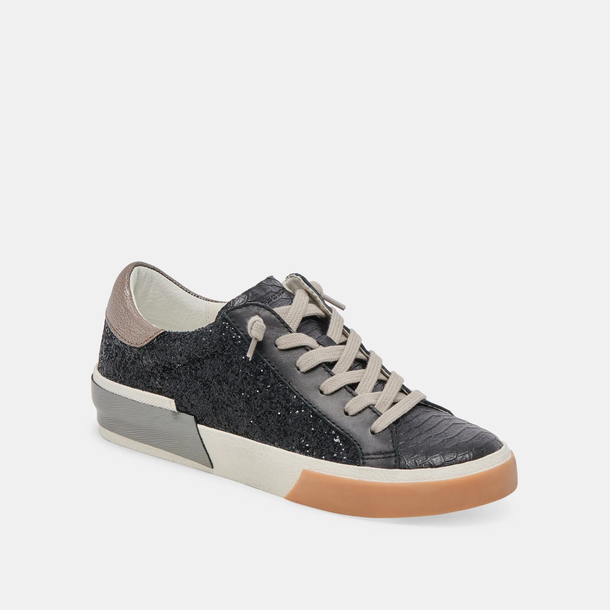 ZINA SNEAKERS NOIR BRILLANT PAILLETTES