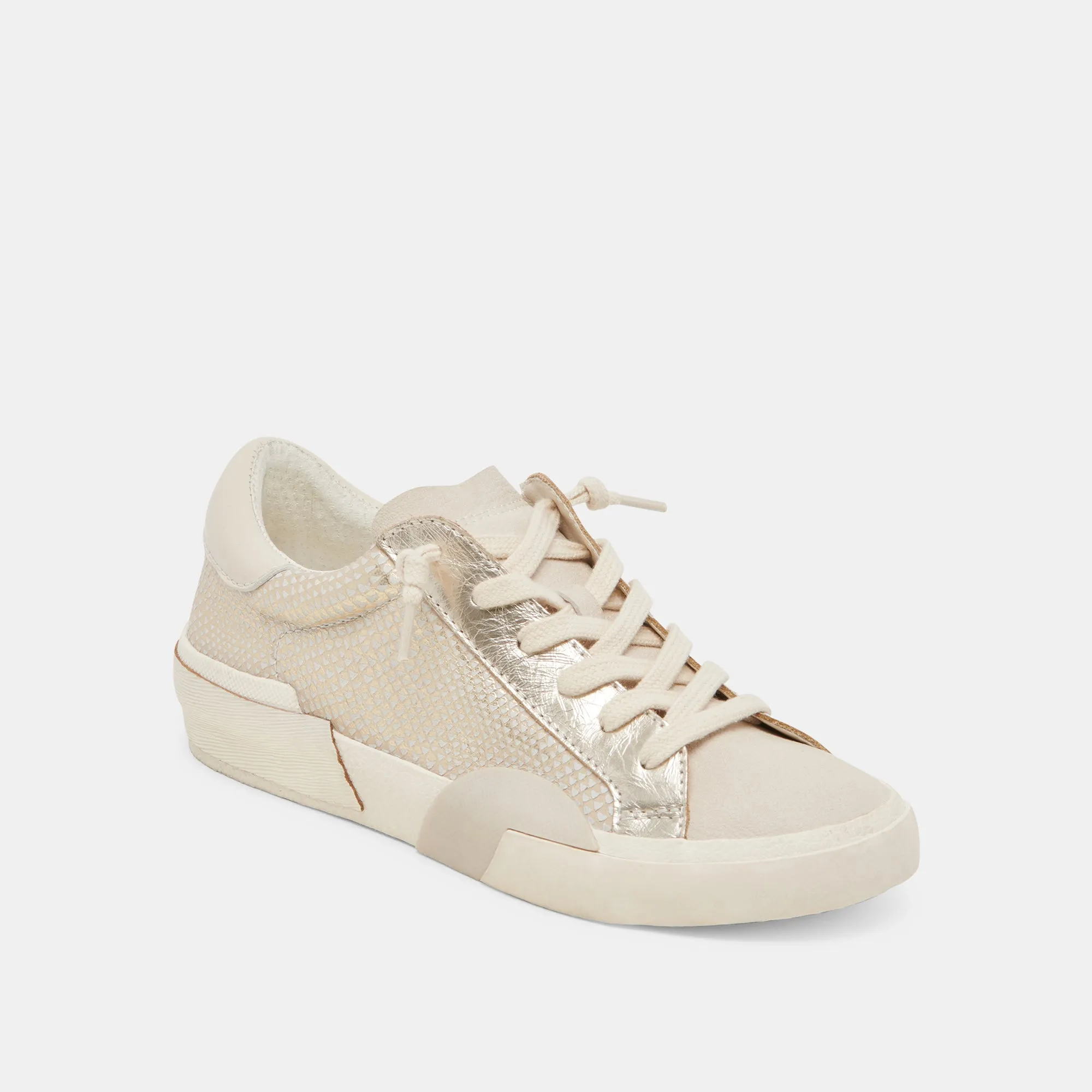 ZINA SNEAKERS CHAMPAGNE CUIR GRAVÉ