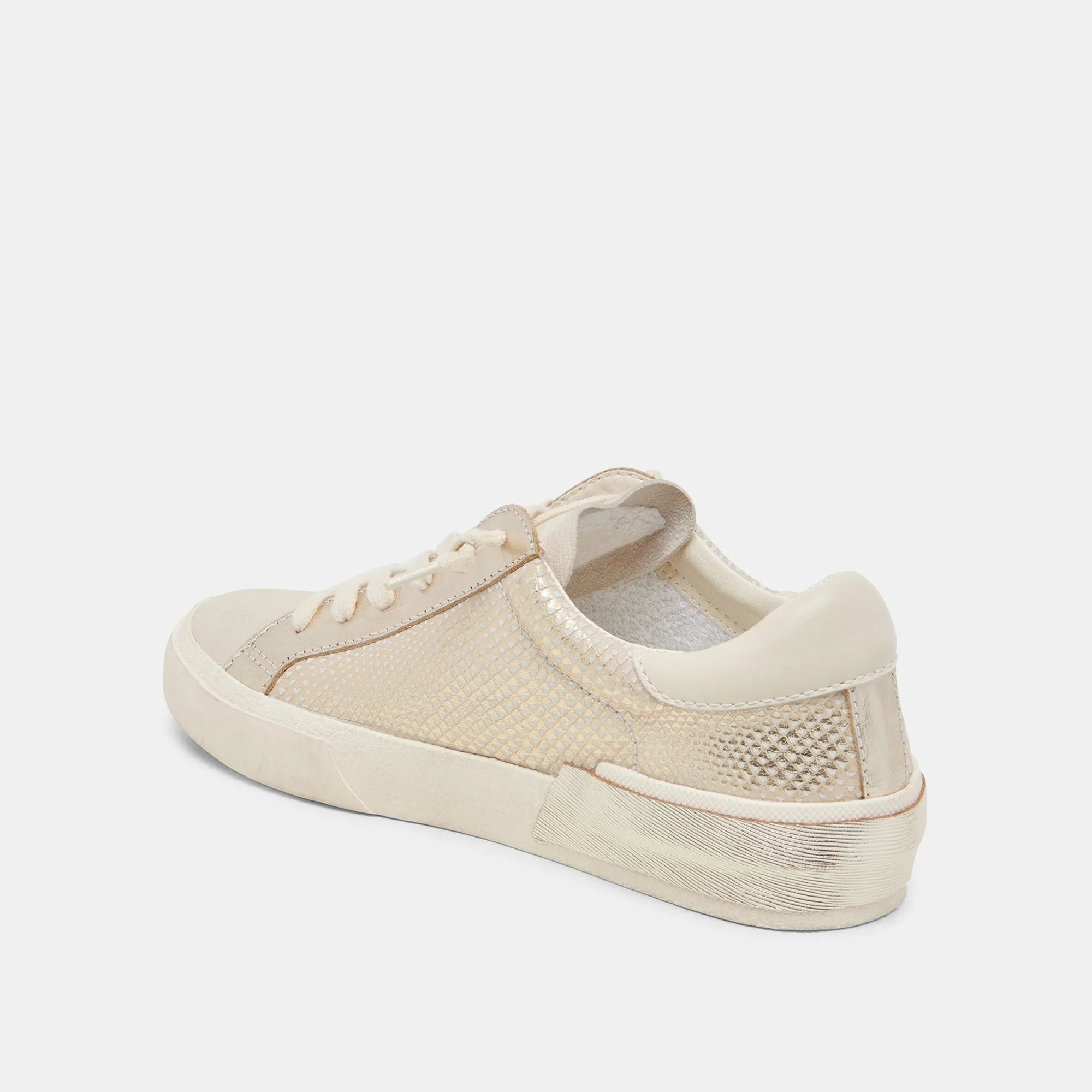 ZINA SNEAKERS CHAMPAGNE CUIR GRAVÉ