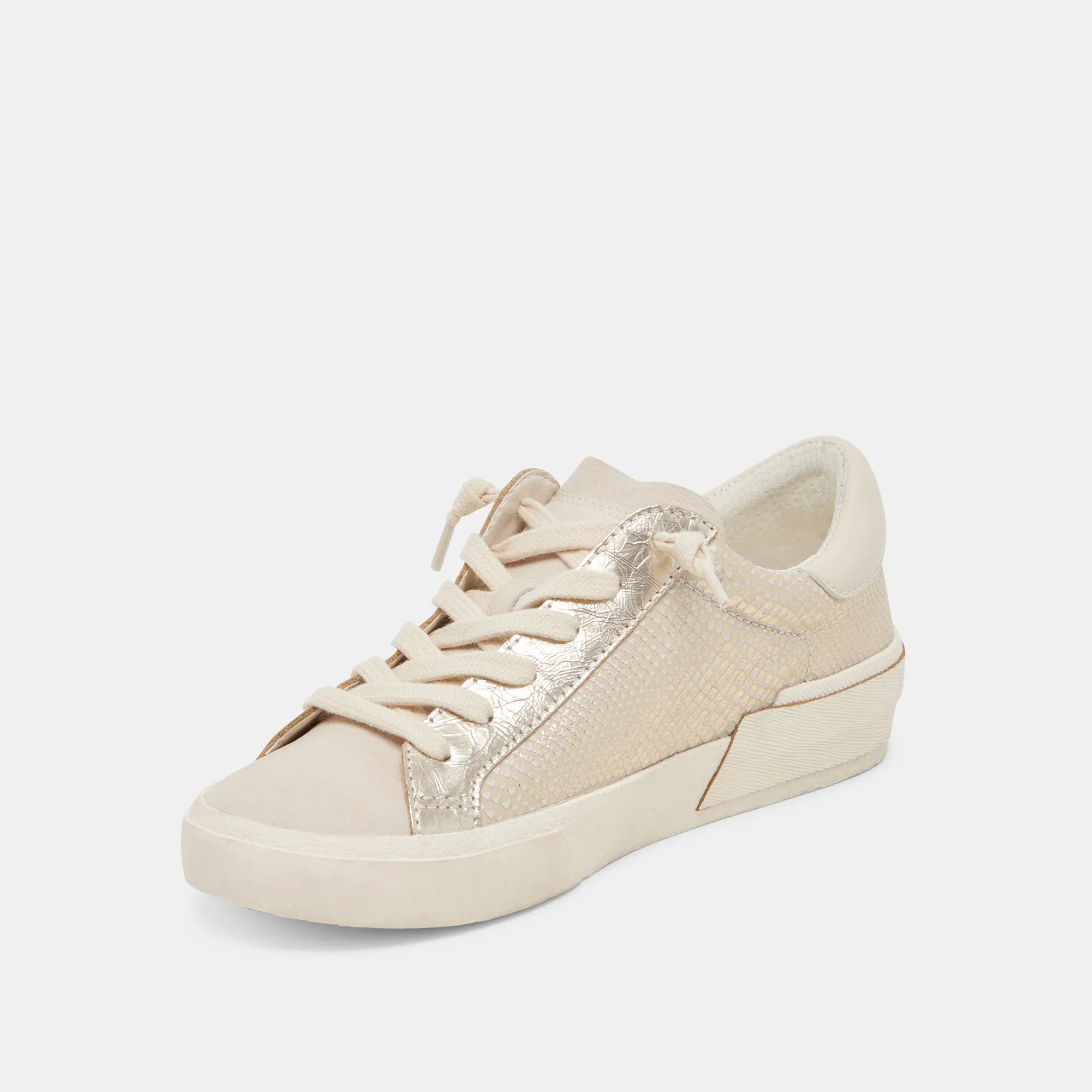 ZINA SNEAKERS CHAMPAGNE CUIR GRAVÉ