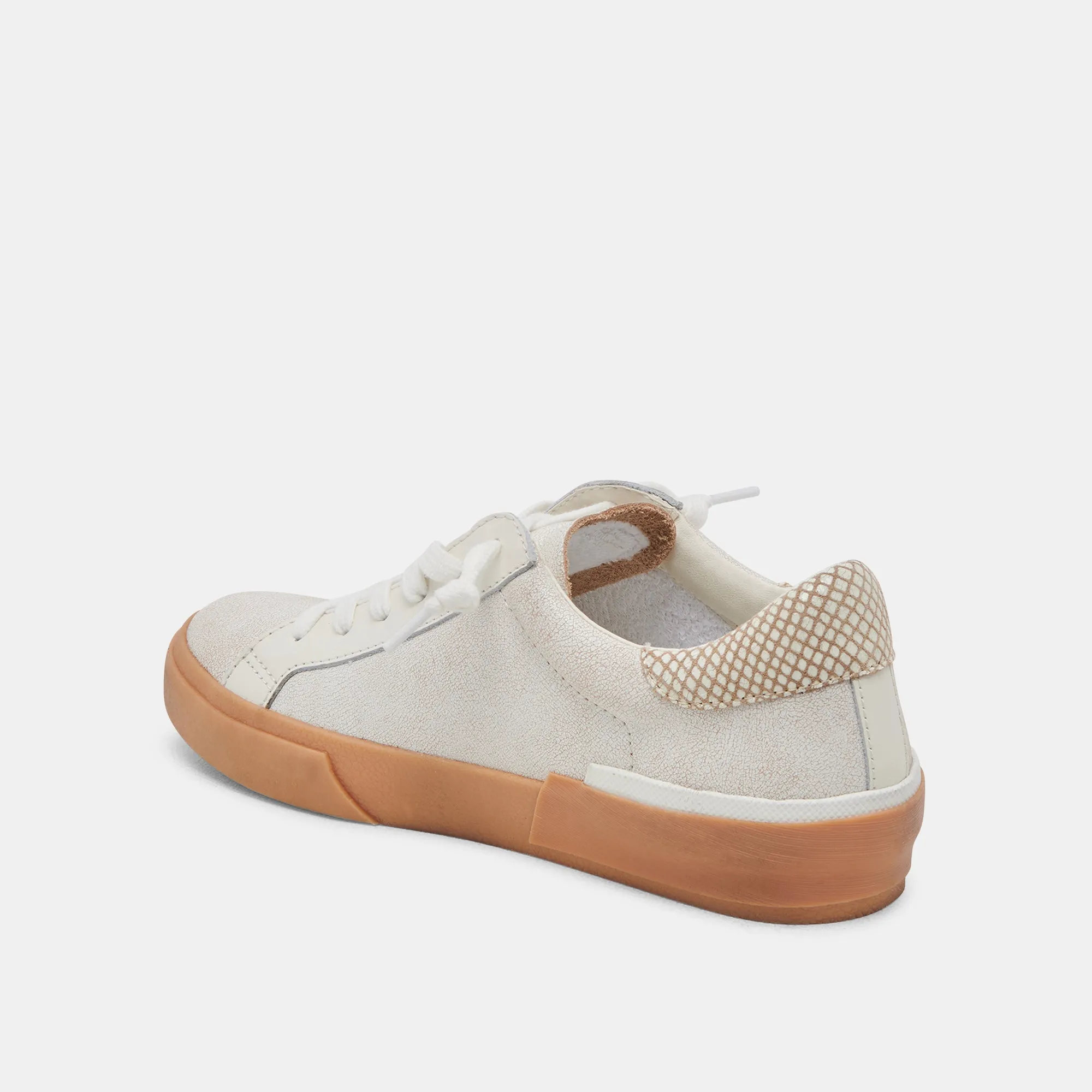 ZINA SNEAKERS IVOIRE MULTI CUIR CRAQUELÉ