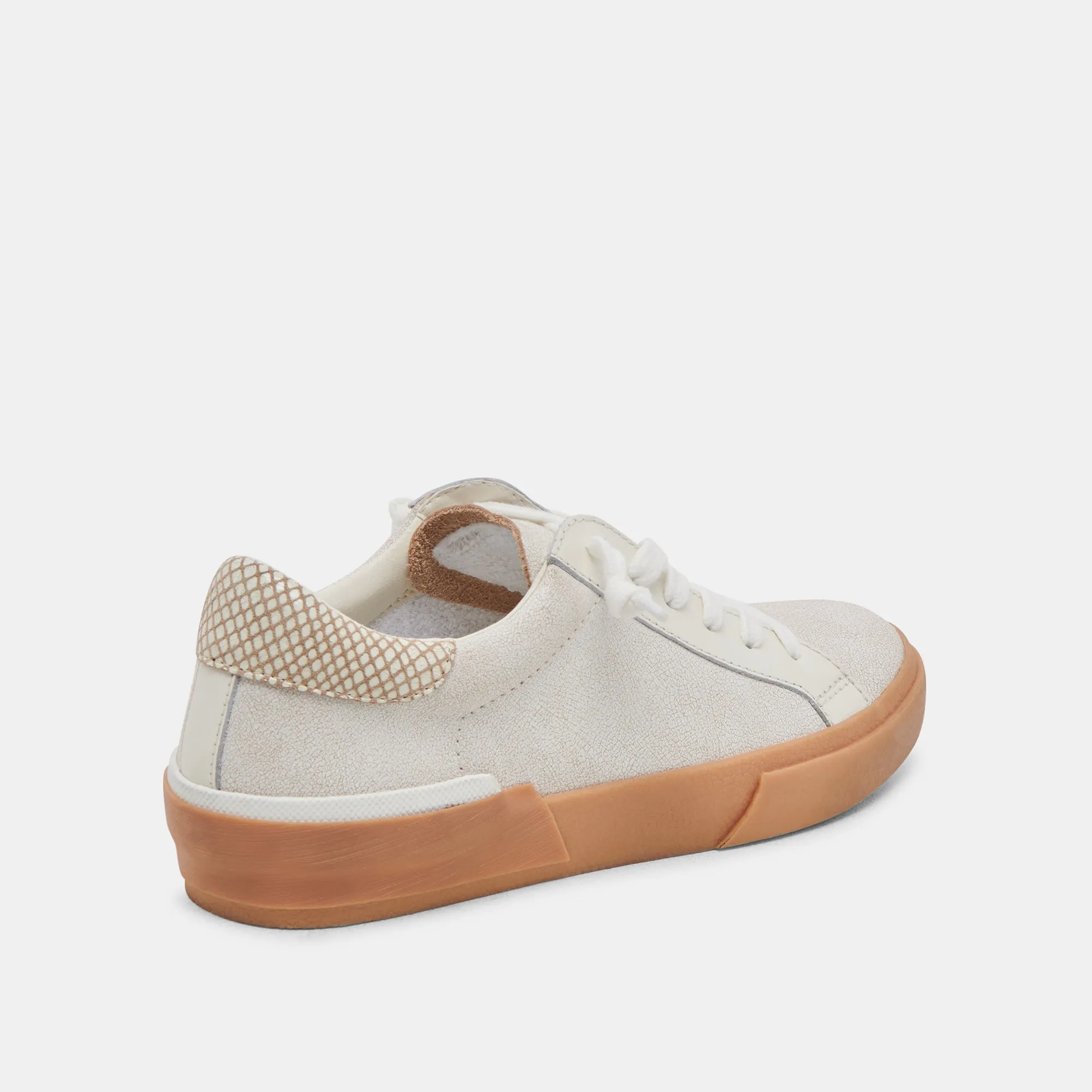 ZINA SNEAKERS IVOIRE MULTI CUIR CRAQUELÉ