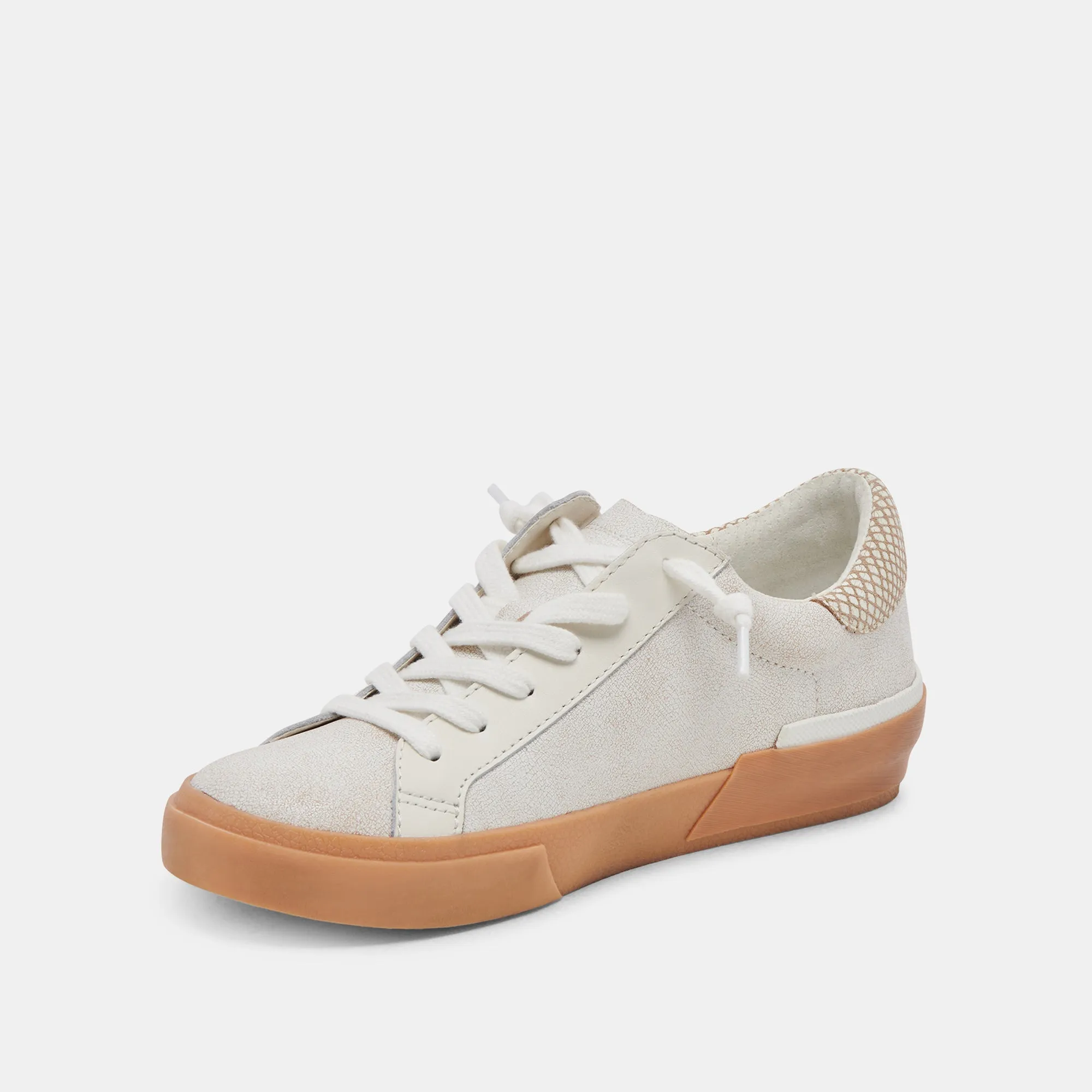 ZINA SNEAKERS IVOIRE MULTI CUIR CRAQUELÉ