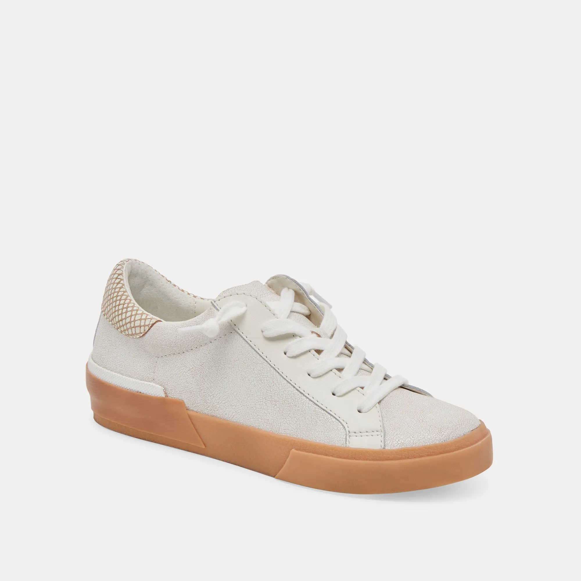 ZINA SNEAKERS IVOIRE MULTI CUIR CRAQUELÉ