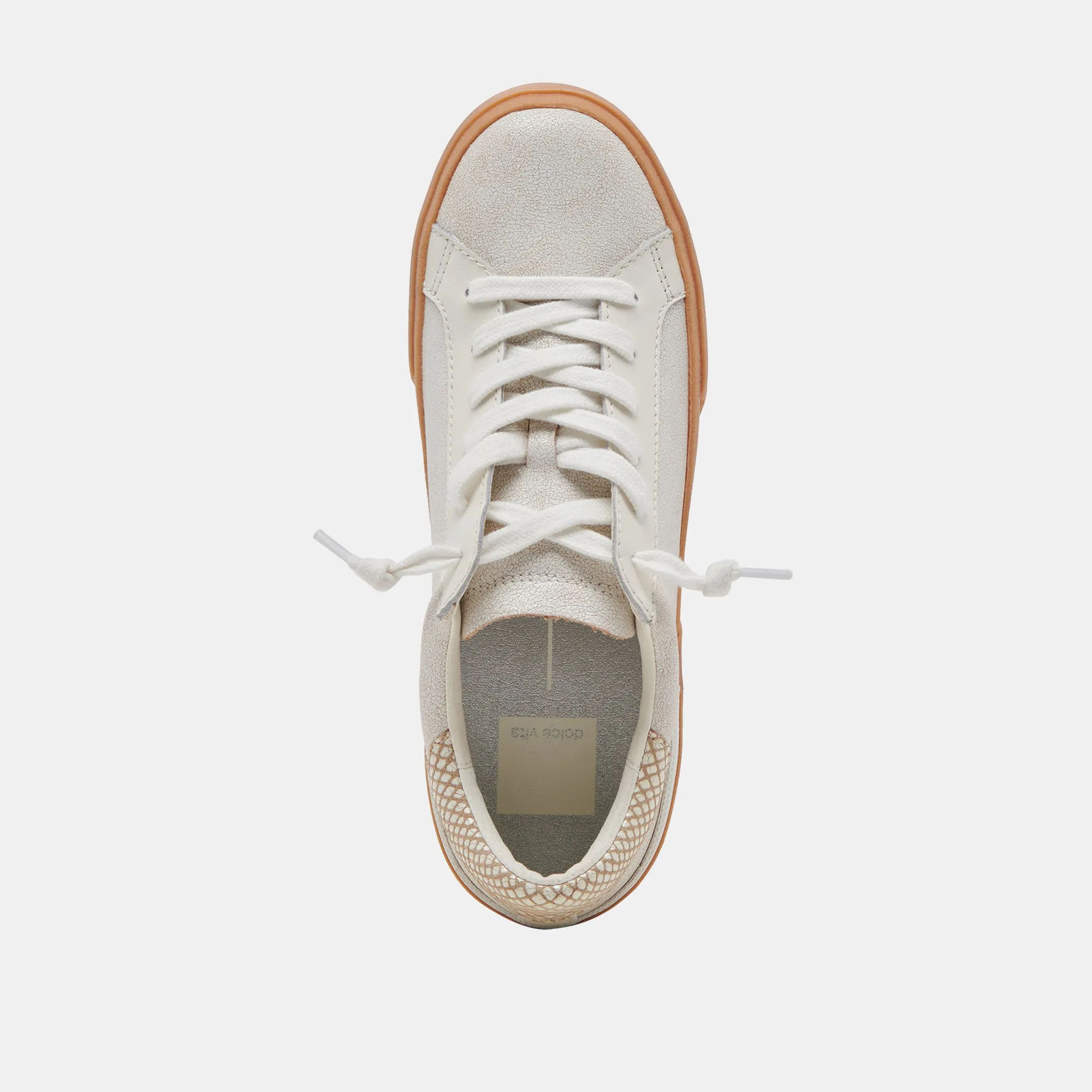 ZINA SNEAKERS IVOIRE MULTI CUIR CRAQUELÉ