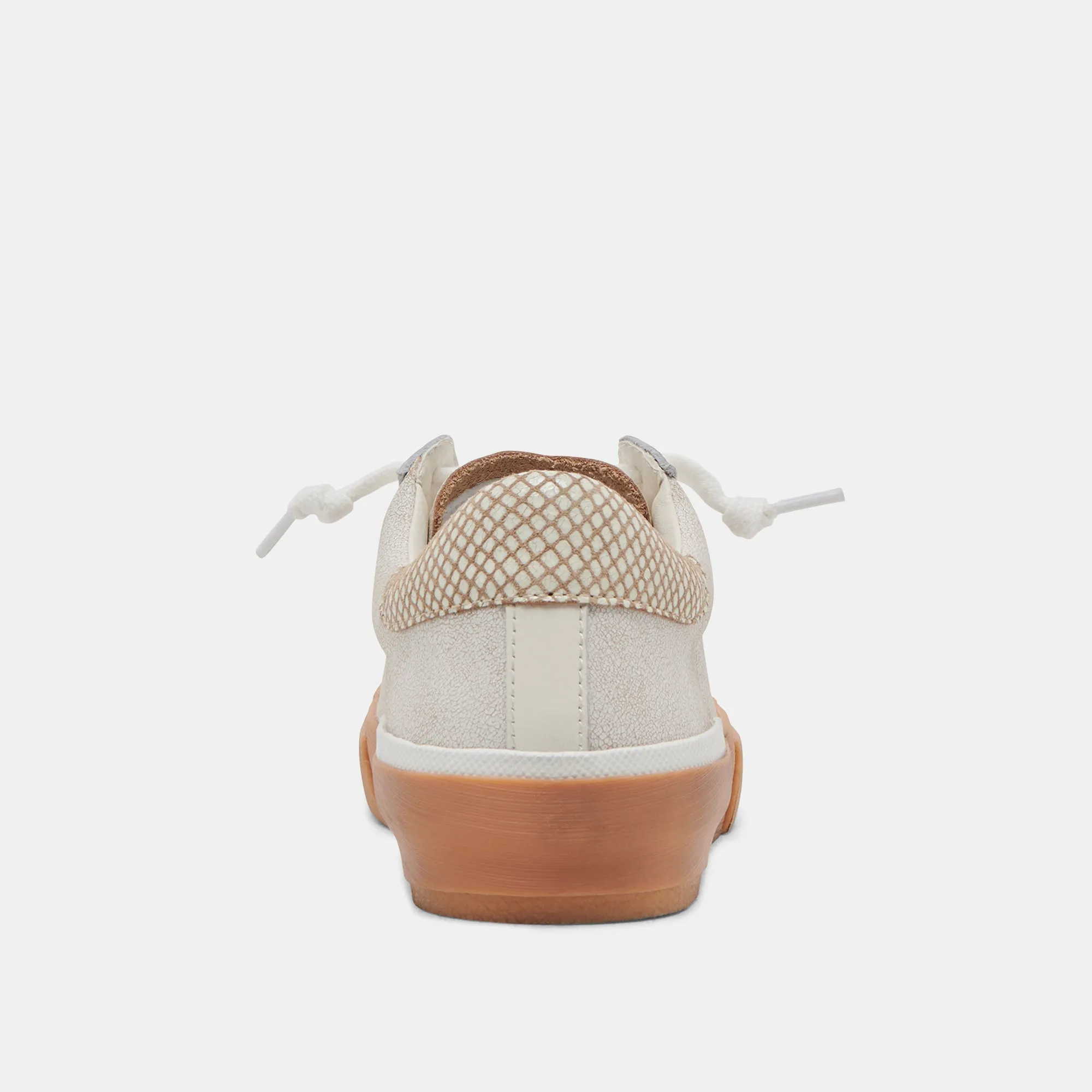 ZINA SNEAKERS IVOIRE MULTI CUIR CRAQUELÉ
