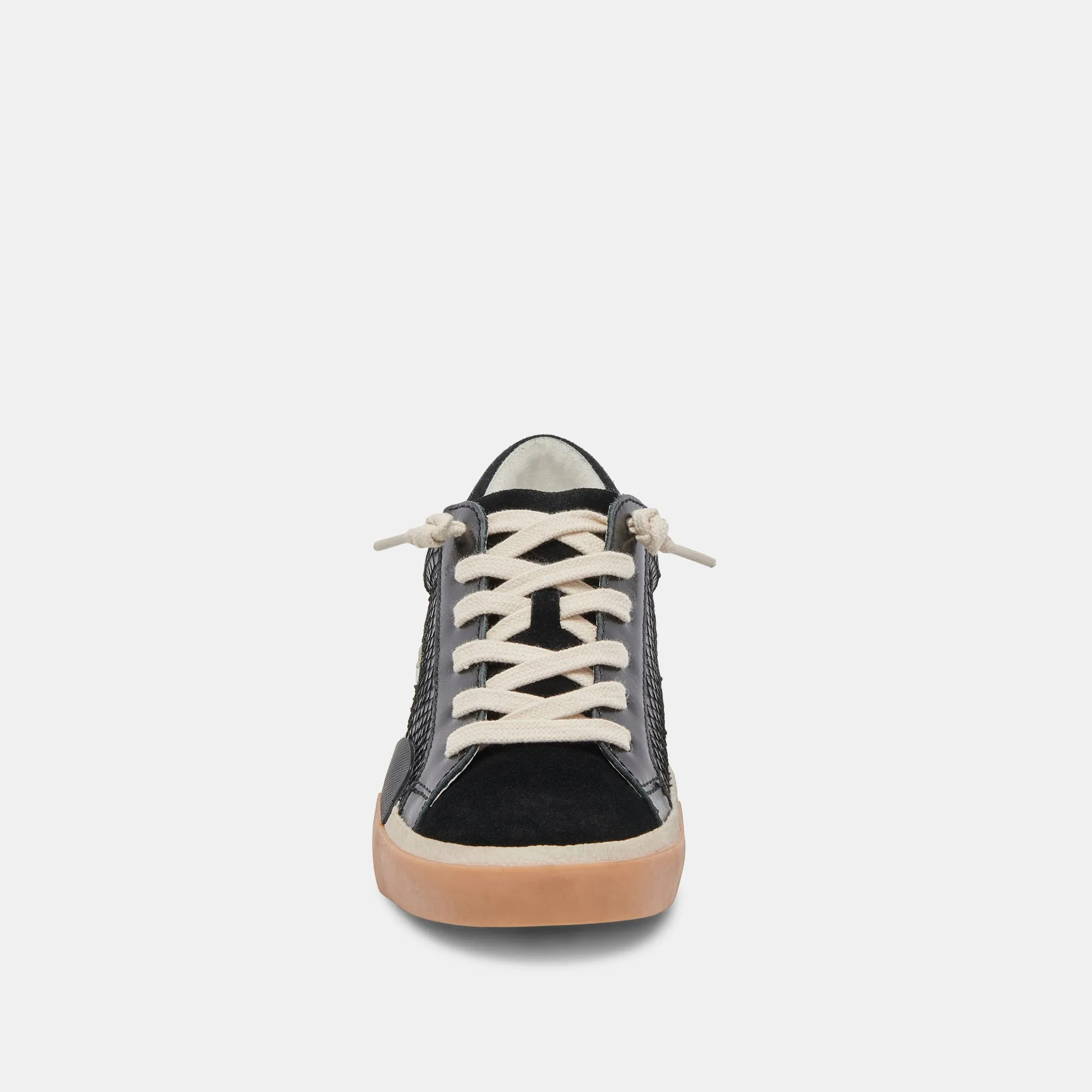 ZINA SNEAKERS CUIR GRAVÉ ONYX