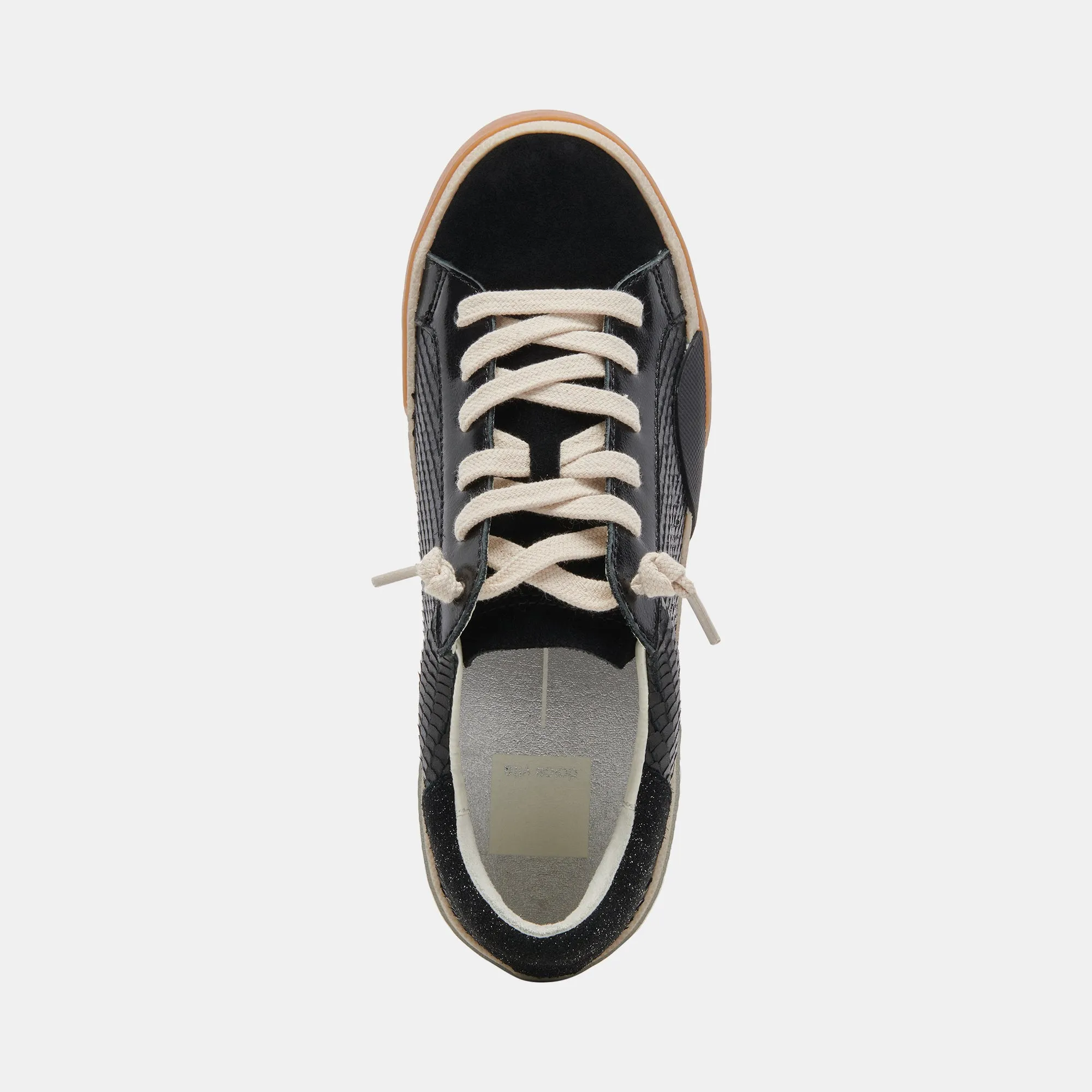 ZINA SNEAKERS CUIR GRAVÉ ONYX