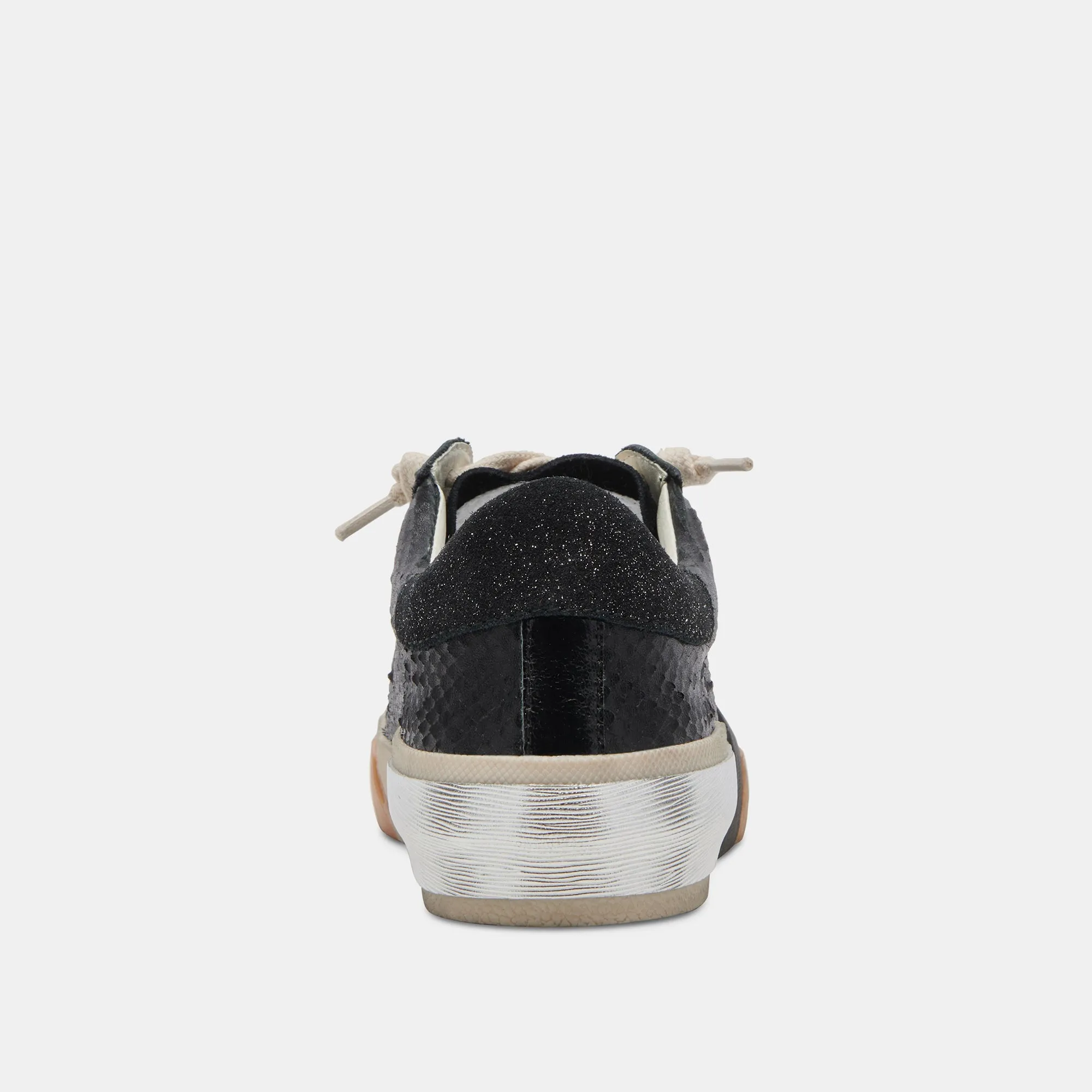ZINA SNEAKERS CUIR GRAVÉ ONYX