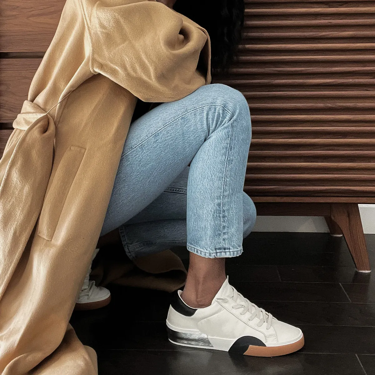 ZINA SNEAKERS BLANC NOIR CUIR