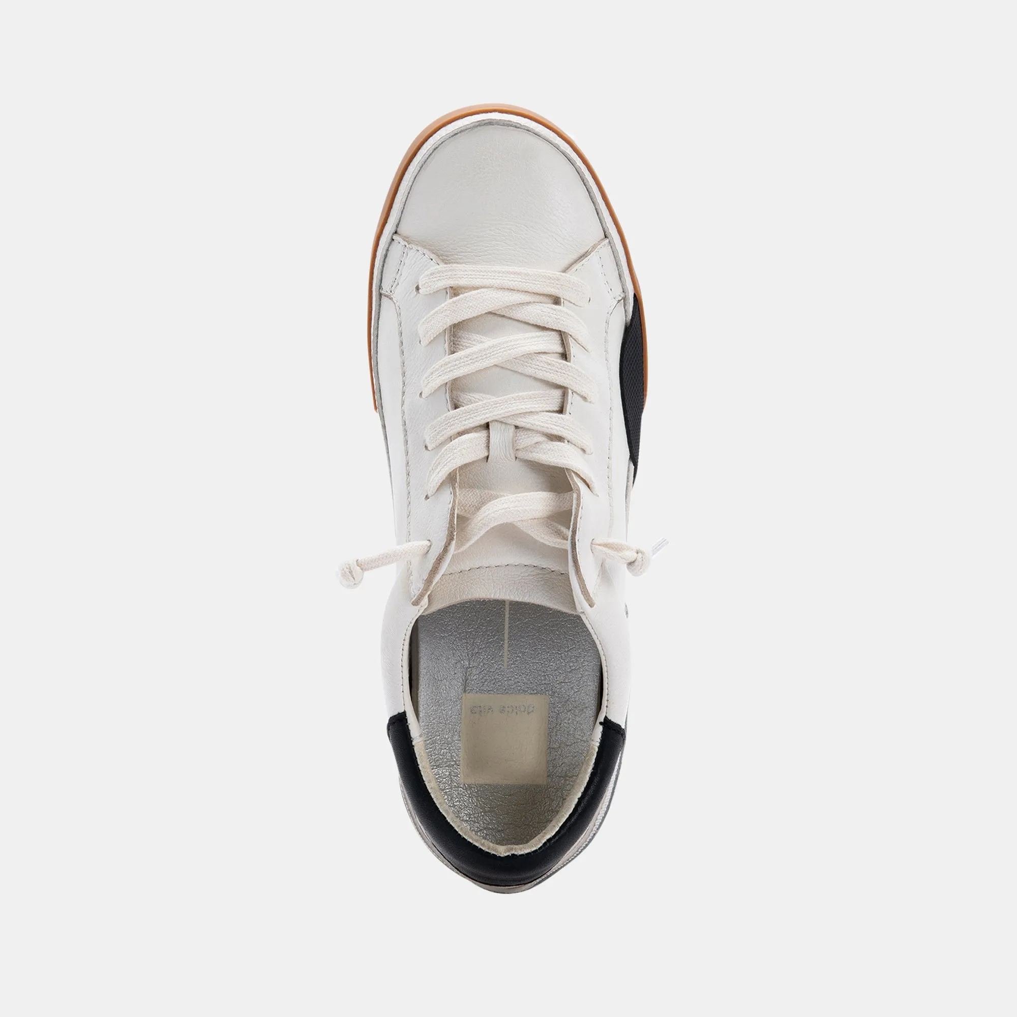 ZINA SNEAKERS BLANC NOIR CUIR
