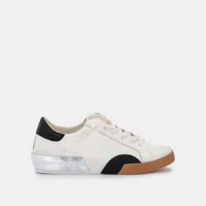 ZINA SNEAKERS BLANC NOIR CUIR