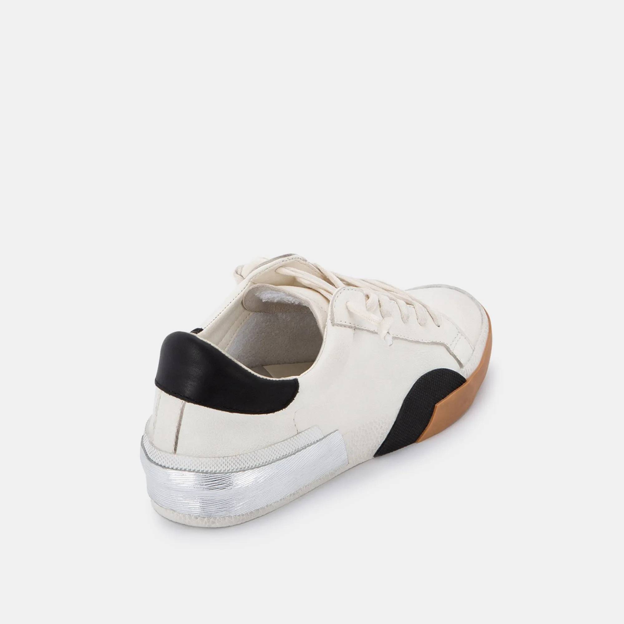 ZINA SNEAKERS BLANC NOIR CUIR