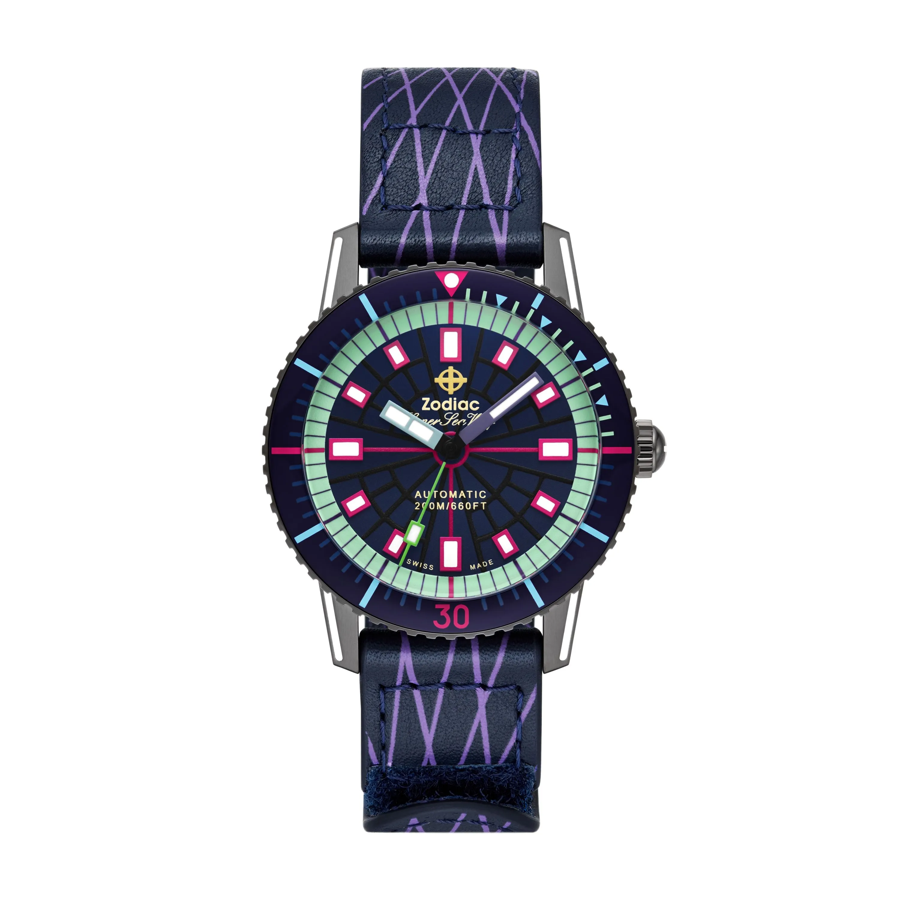 Zodiac Hommes Super Sea Wolf Édition Laser Tag Plongeur Compression Automatique, Montre en Acier Inoxydable Gris Chaussures ecco
