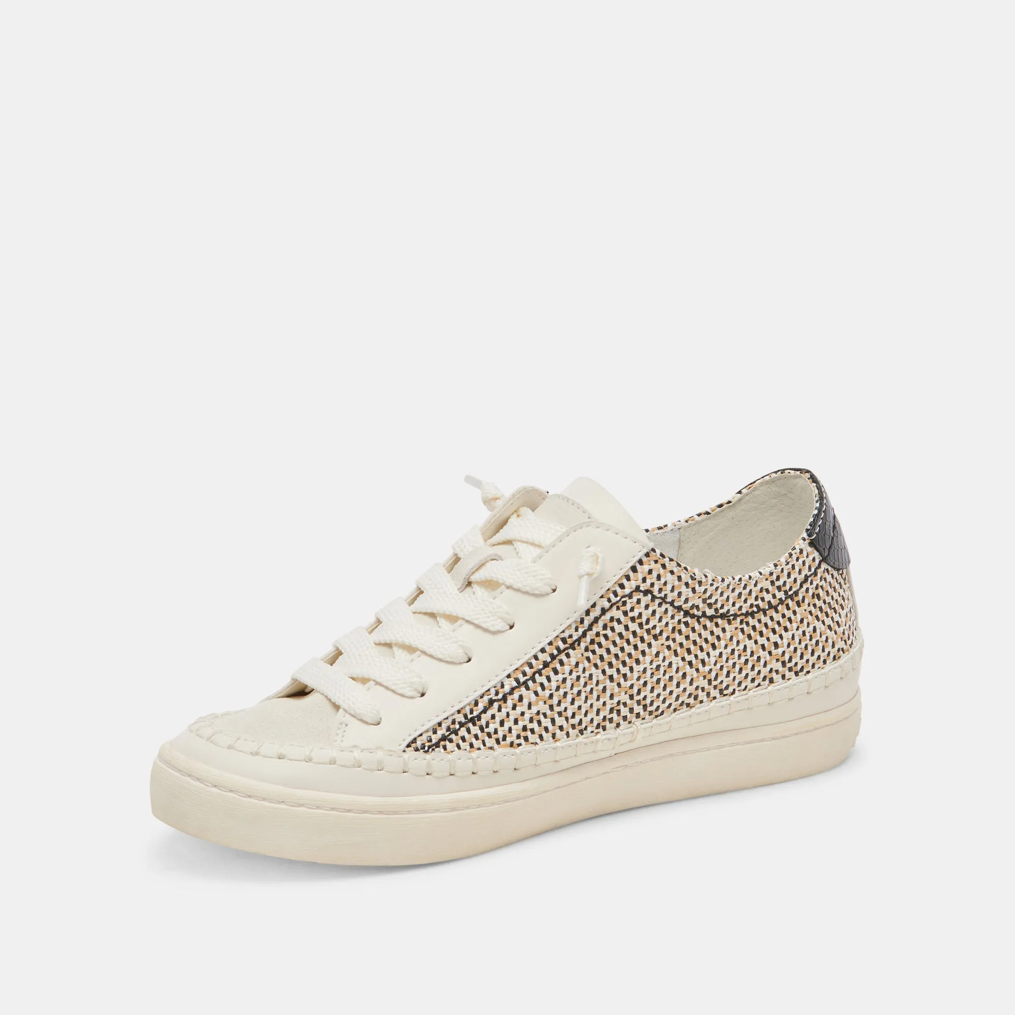 ZOLEN SNEAKERS NOIR RAFFIA NATUREL